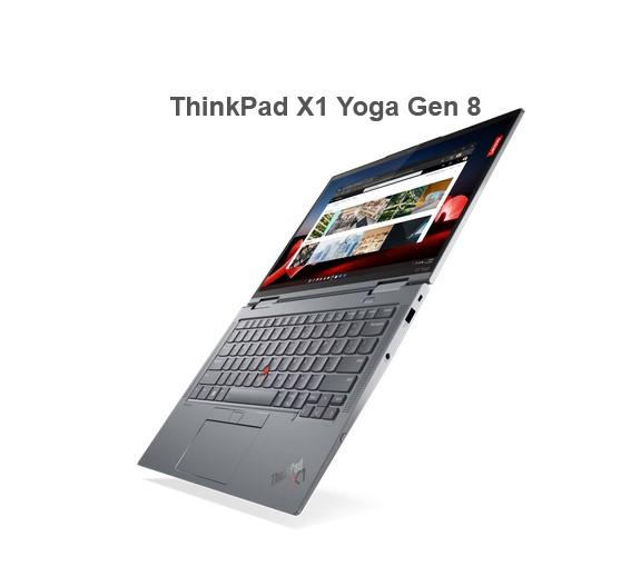 Лаптоп Lenovo ThinkPad X1 Yoga G8, Intel Core i7-1355U (up to 5.0GHz, 12MB), 32GB LPDDR5 6000MHz, 1TB SSD, 14" WQUXGA (3840x2400) OLED AR, AS, Touch, Intel Iris Xe Graphics, WLAN, BT, WWAN, 1080p&IR Cam, Backlit KB, Pen, NFC, FPR, Storm Grey, 4cell, 