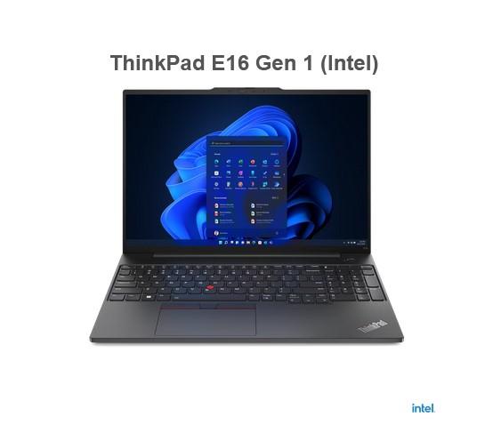 Лаптоп Lenovo ThinkPad E16 G1 Intel Core i5-1335U (up to 4.6GHz, 12MB), 16GB (8+8) DDR4 3200MHz, 512GB SSD, 16" WUXGA (1920x1200) IPS AG, Intel Iris Xe Graphics, WLAN, BT, 1080p&IR Cam, Backlit KB, FPR, 3 cell, Graphite Black, DOS, 3Y