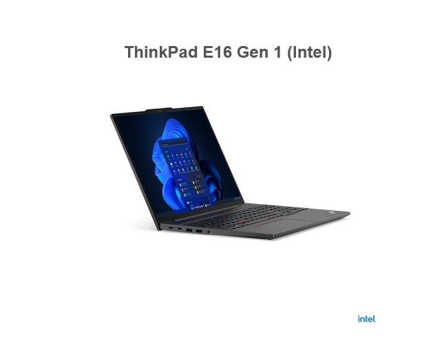 Лаптоп Lenovo ThinkPad E16 G1 Intel Core i5-1335U (up to 4.6GHz, 12MB), 16GB (8+8) DDR4 3200MHz, 512GB SSD, 16" WUXGA (1920x1200) IPS AG, Intel Iris Xe Graphics, WLAN, BT, 1080p&IR Cam, Backlit KB, FPR, 3 cell, Graphite Black, DOS, 3Y