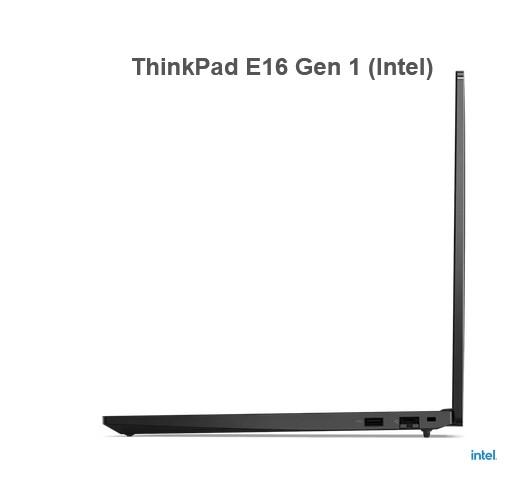 Лаптоп Lenovo ThinkPad E16 G1 Intel Core i5-1335U (up to 4.6GHz, 12MB), 16GB (8+8) DDR4 3200MHz, 512GB SSD, 16" WUXGA (1920x1200) IPS AG, Intel Iris Xe Graphics, WLAN, BT, 1080p&IR Cam, Backlit KB, FPR, 3 cell, Graphite Black, DOS, 3Y