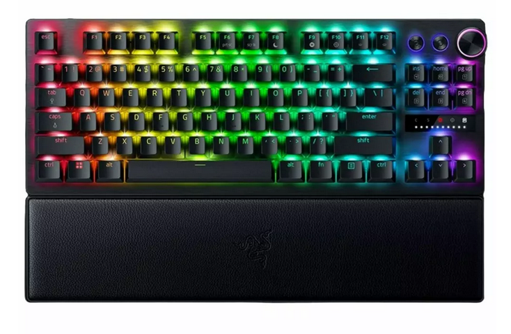 Клавиатура Razer Huntsman V3 Pro Tenkeyless, механична, Razer Analog Optical суичове, RGB подсветка, черна, USB