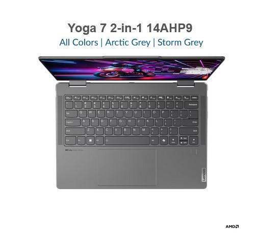 Лаптоп Lenovo Yoga 7 2-in-1 14AHP9, 14.0" (35.56 cm), Full HD+, Touch, AMD Ryzen 7 8840HS 8C (3.3/5.1GHz, 16 MBcache), AMD Radeon 780M, 16GB LPDDR5x, 1TB SSD, Windows 11 Home + Pen 