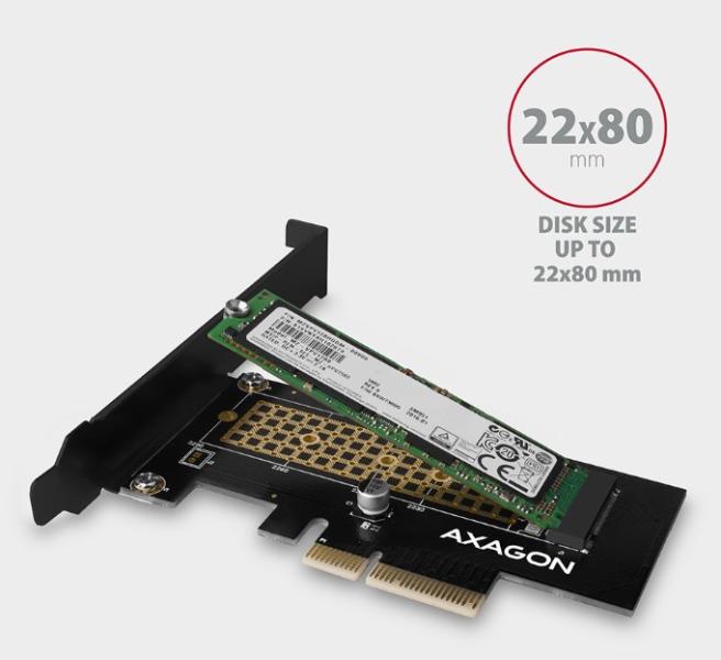 Контролер Axagon PCEM2-N, PCIe 4x към M.2 (NVMe) SSD, за 2230/2242/2260/2280