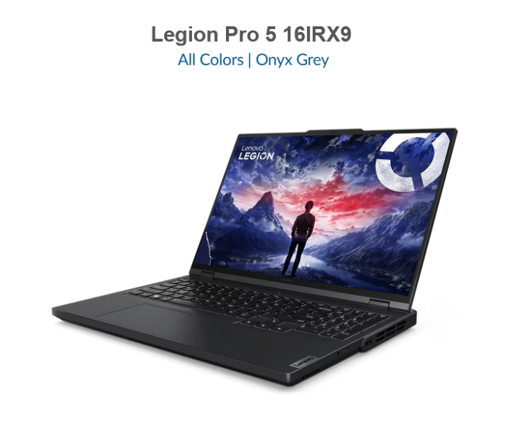 Лаптоп LENOVO Legion Pro 5 16IRX9, Intel Core i7-14700HX 20C (2.1Ghz, 2.1/5.5GH, 33MB Cache), 16.0" (40.64 cm) WQXGA, 240Hz. HDR, GeForce RTX 4070 8GB, 32GB DDR5, 1TB SSD M.2, Free DOS