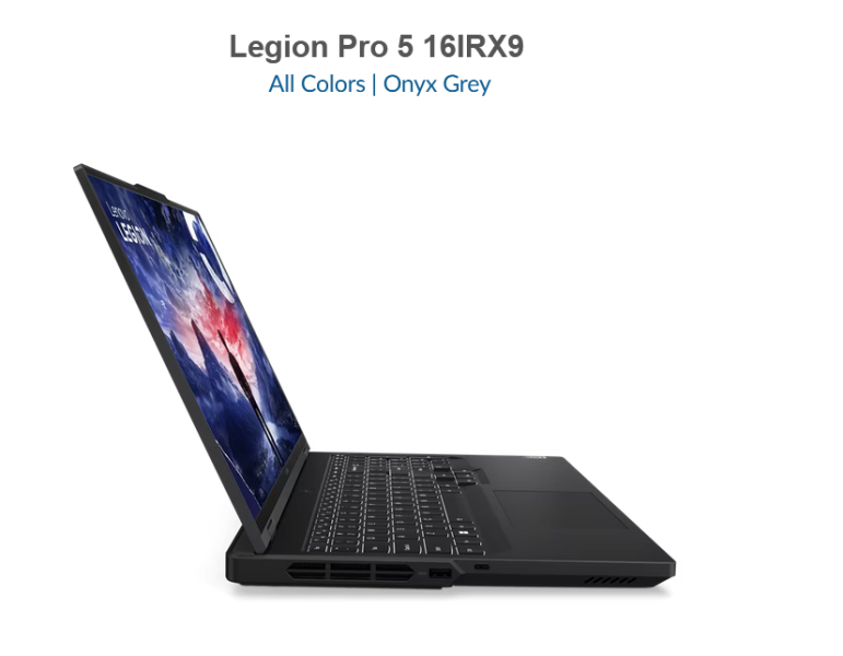 Лаптоп LENOVO Legion Pro 5 16IRX9, Intel Core i7-14700HX 20C (2.1Ghz, 2.1/5.5GH, 33MB Cache), 16.0" (40.64 cm) WQXGA, 240Hz. HDR, GeForce RTX 4070 8GB, 32GB DDR5, 1TB SSD M.2, Free DOS