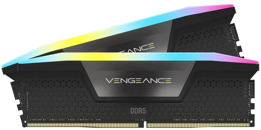 Памет Corsair Vengeance RGB 32GB (2x16GB) DDR5 6000MHz, CL38-44-44-96 1.35V Std PMIC Intel XMP Memory, Black