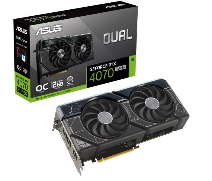 Видео карта ASUS DUAL RTX4070 SUPER OC 12GB GDDR6X, 192-bit, HDMI, 3x DP
