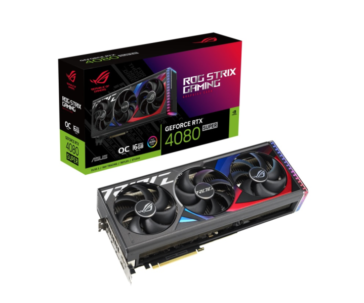 Видео карта ASUS ROG Strix GeForce RTX4080 SUPER 16GB GDDR6X OC Edition, 256-bit, 2x HDMI, 3x DP