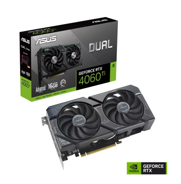 Видео карта ASUS DUAL GeForce RTX 4060 Ti Advanced 16GB GDDR6, 128-bit, HDMI, 3x DP