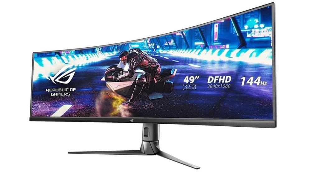 Монитор ASUS ROG STRIX XG49VQ, 49" (124.46 cm) Gaming Curved DFHD, 144Hz, Dual Full HD HDR, 4ms, Speaker, USB, HDMI, DP