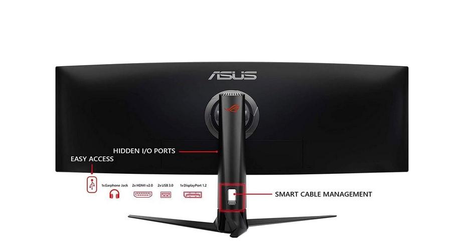 Монитор ASUS ROG STRIX XG49VQ, 49" (124.46 cm) Gaming Curved DFHD, 144Hz, Dual Full HD HDR, 4ms, Speaker, USB, HDMI, DP