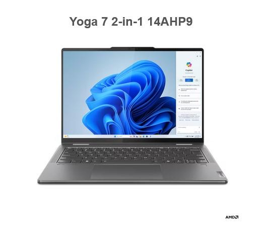 Лаптоп LENOVO Yoga 7 2-in-1 14AHP9, AMD Ryzen 7 8840HS 8C (3.3 / 5.1GHz, 16MB), OLED, Touchscreen, 16GB LPDDR5x, 1TB SSD, Windows 11 Home