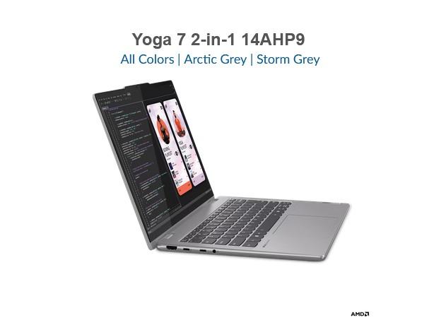 Лаптоп Yoga 7 2-in-1 14AHP9, AMD Ryzen 5 8640HS 6C (3.5 / 4.9GHz, 16MB), 14.0" (35.56 cm) WUXGA OLED, Touchscreen, 16GB DDR5x, 1TB PCIe, Windows 11 Home
