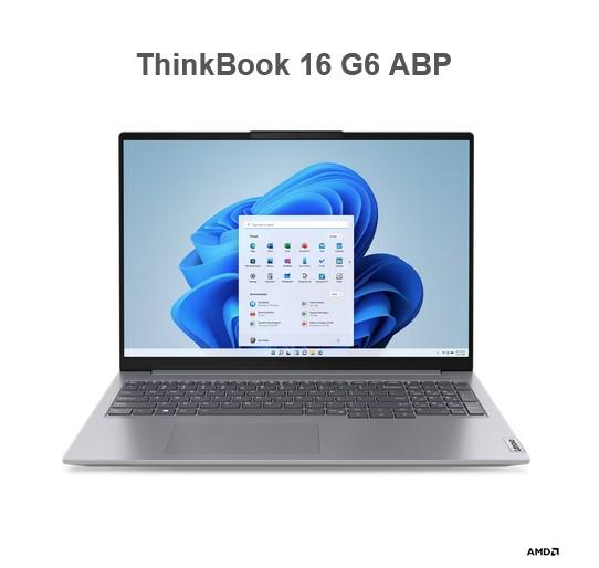 Лаптоп Lenovo ThinkBook 16 G6 ABP (21KK003TBM), четириядрен AMD Ryzen 3 7330U 2.3/4.3GHz, 16" (40.64cm) WUXGA Anti-Glare дисплей, (HDMI), 8GB DDR4, 256GB SSD NVMe, 2x USB 3.2 Gen 2 Type-C, Free DOS