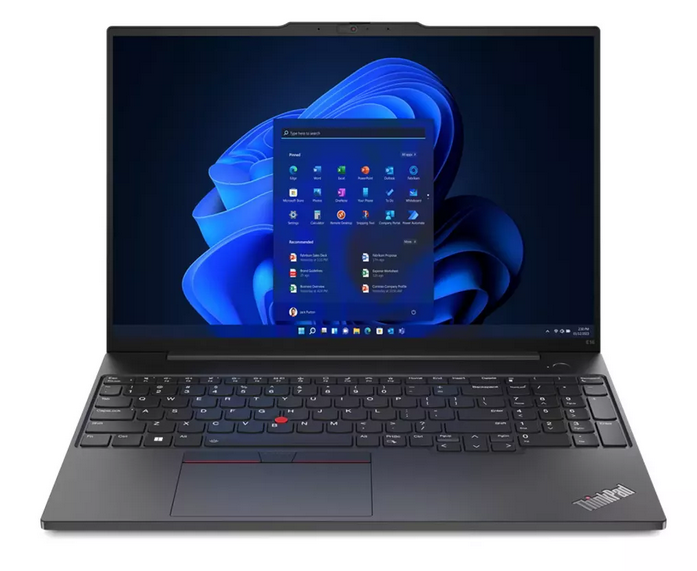 Лаптоп Lenovo ThinkPad E16 Gen 1, Intel Core i7-13700H 14C (2.4/5.0GHz, 24MB Cache), 16" (40.64cm) WUXGA IPS Anti-Glare, 16GB DDR4, 512GB SSD NVMe, 1x Thunderbolt 4, Windows 11 Pro