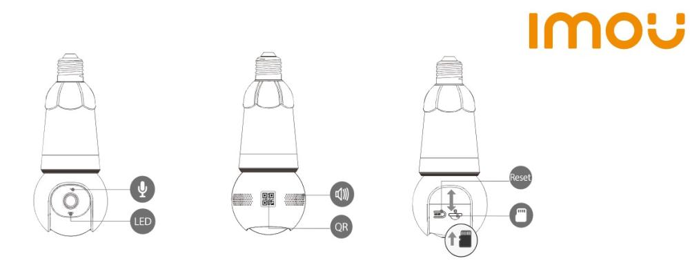 Камера Imou 5MP Wi-Fi 6 PTZ Bulb camera, Smart Full-Color Night Vision, Human/Vehicle Detection, Smart Auto Tracking, 350 Lumen