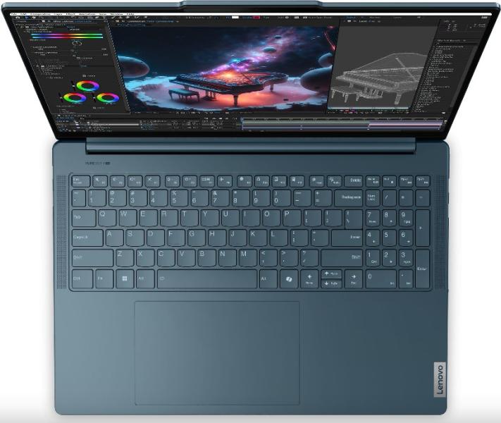 Лаптоп Lenovo Yoga Pro 9 16IMH9, 16.0" (40.64 cm), 3.2K, Intel Core Ultra 9 185H 16C (3.8/5.1GHz, 24MB cache), NVIDIA RTX 4070 8GB GDDR6 DLSS 3, 64GB, 1TB SSD, Windows 11 Home