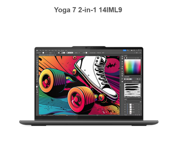Лаптоп Lenovo Yoga 7 2-in-1 14IML9, 14.0", 2.8K, Touchscreen, Intel Core Ultra 7 155H 16C (1.4/4.8GHz, 24MB), Intel Arc 8 Core, 32GB LPDDR5x, 1TB SSD, Windows 11 Home