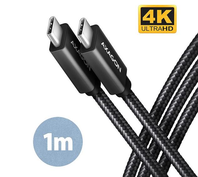 Кабел Axagon Data and charging, USB Type-C към  USB Type-C 3.2 Gen 2, 1 m. PD 100W, 5A, 4K HD video