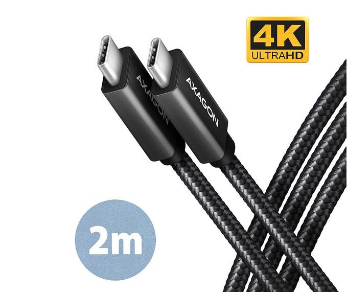 Кабел Axagon Data and charging, USB Type-C към  USB Type-C 3.2 Gen 2, 2 m. PD 100W, 5A, 4K HD video