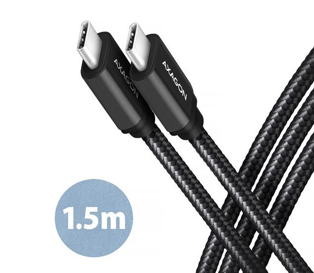 Кабел Axagon Data and charging, USB Type-C към  USB Type-C 3.2 Gen 2, 1.5 m. PD 60W, 3A