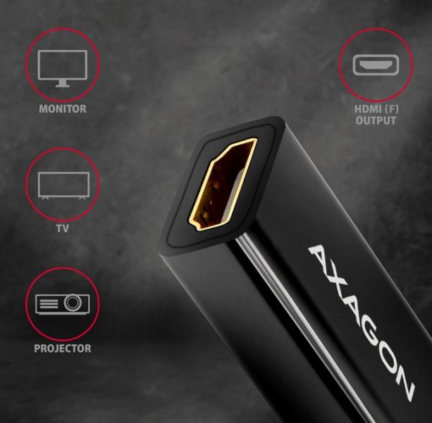 Адаптер AXAGON RVD-HI14N DisplayPort към HDMI 1.4, 4K/30Hz, 15 cm