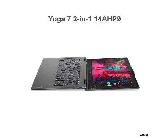 Лаптоп Lenovo Yoga 7 2-in-1 14AHP9, 14.0" (35.56 cm) WUXGA, Touchscreen, AMD Ryzen 5 8640HS 6C (3.5 / 4.9GHz, 16MB), 16GB DDR5x, 1TB SSD, Windows 11 Home