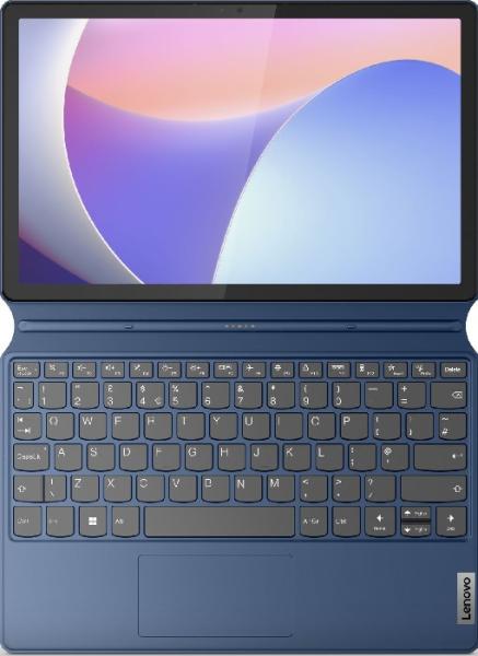 Лаптоп Lenovo IdeaPad Duet 3 11IAN8, Intel N100 4C (0.8/3.4GHz, 4MB Cache), 11.5" (29.21 cm), 2K, Touchscreen, Intel UHD Graphics Xe 24EUs, 4GB LPDDR5, 128GB SSD, Windows 11 Pro