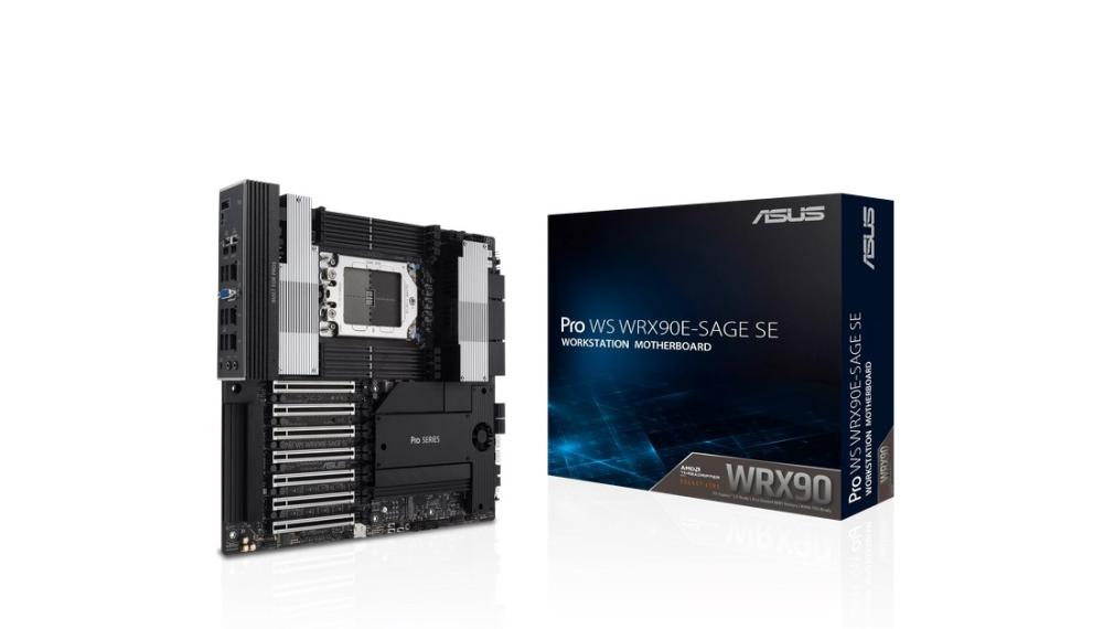 Дънна платка ASUS Pro WS WRX90E-SAGE SE, AMD Socket sTR5,  8x DIMM slots DDR5, 4x PCIe 5.0 M.2 slots, 7x PCIe 5.0 x16 slots, Dual 10 Gb LAN, VGA, 2x Mini DisplayPort, EEB