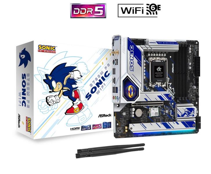 Дънна платка ASROCK B760M PG SONIC WiFi, LGA1700, 4x DDR5, 4x SATAIII, 3x M.2, 1x HDMI, 1x DisplayPort, mATX