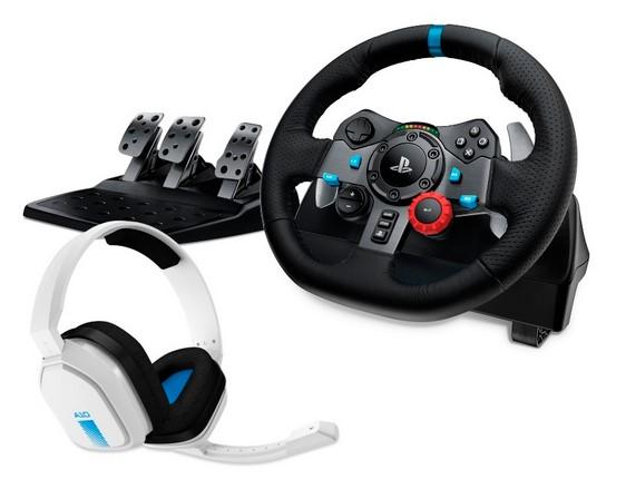 Logitech G29 Driving Force, Astro A10, волан, педали и слушалки , PS5/PS4