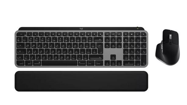 Комплект клавиатура и мишка Logitech MX Keys S Combo for Mac, Bluetooth, подсветка, US International подредба, 8000dpi, черни