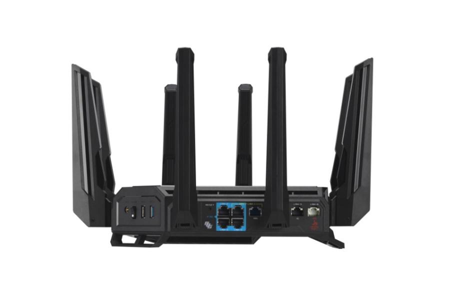 Рутер ASUS ROG Rapture GT-BE98 Quad-band WiFi 7 802.11be, 2.4 GHz (1 band) / 5 GHz (2 bands) / 6 GHz (1 band), LAN: 3 x 2.5GBase-T, LAN: 1 x 10GBase-T, WAN / LAN: 1 x 10GBase-T, WAN / LAN: 1 x 2.5GBase-T, 1x USB 2.0, 1x USB 3.2