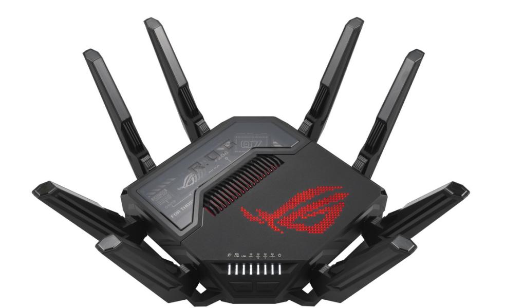 Рутер ASUS ROG Rapture GT-BE98 Quad-band WiFi 7 802.11be, 2.4 GHz (1 band) / 5 GHz (2 bands) / 6 GHz (1 band), LAN: 3 x 2.5GBase-T, LAN: 1 x 10GBase-T, WAN / LAN: 1 x 10GBase-T, WAN / LAN: 1 x 2.5GBase-T, 1x USB 2.0, 1x USB 3.2