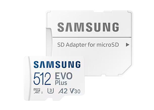 Карта памет Samsung EVO PLUS 512GB micro SD Card EVO Plus with Adapter, Class10 U3, V30, A2, UHS-I U3 Full HD and 4K UHD 160 MB/s read