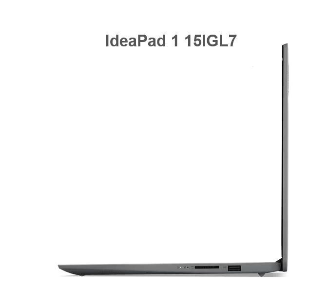 Лаптоп Lenovo IdeaPad 1 15IGL7, Intel Celeron N4020 2C (1.1 / 2.8GHz, 4MB Cache),15.6" (39.62cm) Full HD TN Anti-Glare Display, 8GB DDR4, 256GB SSD NVMe, 1x 3.2 Gen 1 Type-C, Free DOS