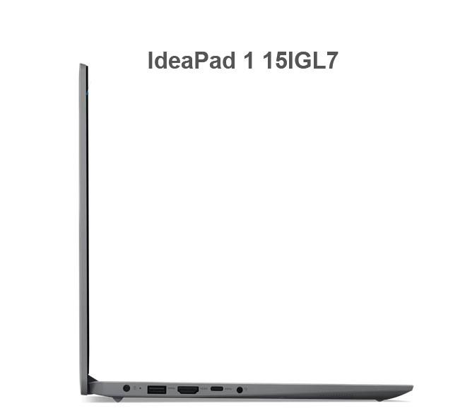 Лаптоп Lenovo IdeaPad 1 15IGL7, Intel Celeron N4020 2C (1.1 / 2.8GHz, 4MB Cache),15.6" (39.62cm) Full HD TN Anti-Glare Display, 8GB DDR4, 256GB SSD NVMe, 1x 3.2 Gen 1 Type-C, Free DOS