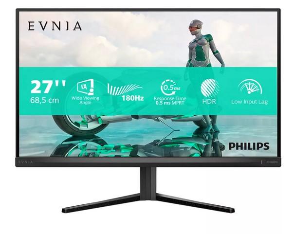 Монитор Philips Evnia 27M2N3500NL/00, 27" (68.58cm) VA панел, 180Hz, QHD, 0.5ms, Mega Infinity DCR, HDMI, DP