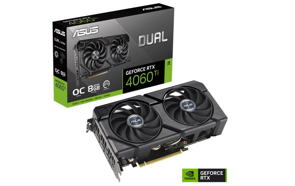 Видео карта ASUS Dual GeForce RTX 4060 Ti EVO OC Edition 8GB GDDR6, 128-bit, HDMI, 3x DP