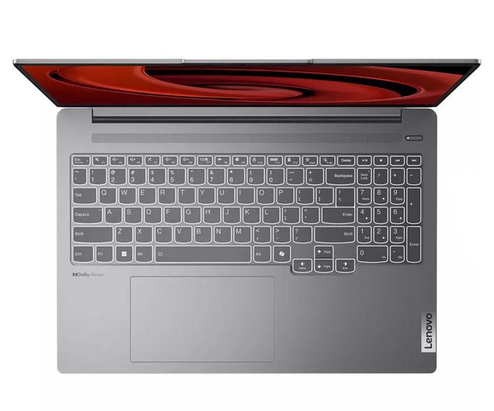 Лаптоп Lenovo IdeaPad Pro 5 16AHP9, AMD Ryzen 5 8645HS 6C (4.3/5.0GHz, 16MB), 16" (40.64cm) 2K OLED 120Hz 400nits Glare Display, NVIDIA GF RTX 3050 6GB, 16GB LPDDR5X, 512GB SSD NVMe, 1x USB4, 1x USB 3.2 Gen 2 Type-C, Free DOS