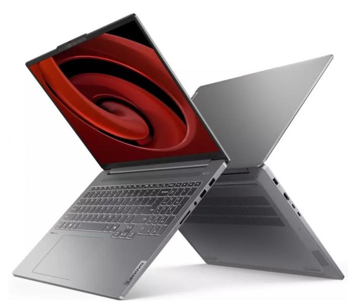 Лаптоп Lenovo IdeaPad Pro 5 16AHP9, AMD Ryzen 5 8645HS 6C (4.3/5.0GHz, 16MB), 16" (40.64cm) 2K OLED 120Hz 400nits Glare Display, NVIDIA GF RTX 3050 6GB, 16GB LPDDR5X, 512GB SSD NVMe, 1x USB4, 1x USB 3.2 Gen 2 Type-C, Free DOS