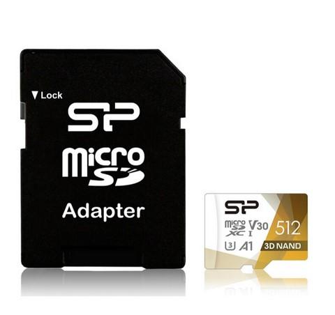 Карта памет Silicon Power Superior Pro, 512GB, microSDXC, Class 10, UHS-I U3 V30, SD Adapter