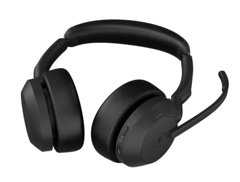 Слушалки Jabra Evolve2 55, Link380c USB-C Bluetooth адаптер, микрофон, черни