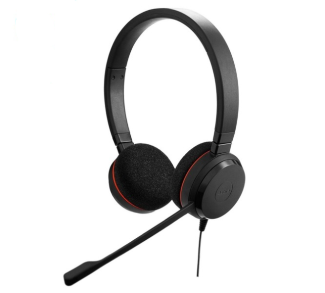 Слушалки Jabra Evolve 20 UC Stereo USB NC, пасивно неутрализиране на шумa, сертифицирани за Skype for Business, USB-A, черни