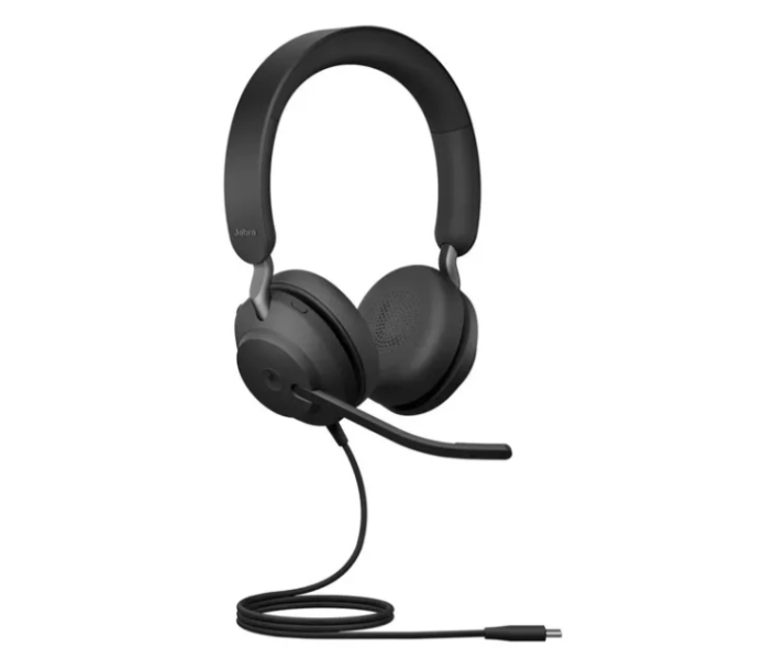 Слушалки Jabra Evolve2 40 SE, MS Stereo, микрофон, USB Type-C, шумоизолиращ дизайн, светлинна индикация за заетост, черни