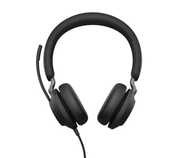 Слушалки Jabra Evolve2 40 SE, MS Stereo, микрофон, USB Type-C, шумоизолиращ дизайн, светлинна индикация за заетост, черни