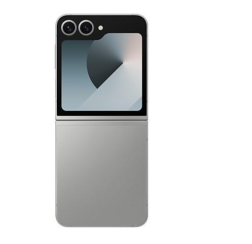 Смартфон Samsung Galaxy Z Flip6 Silver, поддържа 2 sim карти, 6.7" (17.01 cm) Foldable Dynamic AMOLED 2X 120Hz дисплей, осемядрен Snapdragon 8 Gen 3 3.39GHz, 12GB RAM, 512GB Flash памет, 50 + 12 & 10 Mpix камери, Android