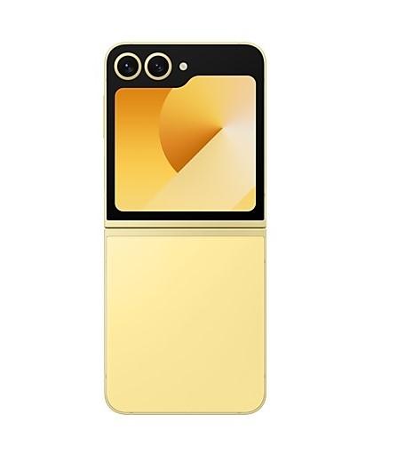 Смартфон Samsung Galaxy Z Flip6 Yellow, поддържа 2 sim карти, 6.7" (17.01 cm) Foldable Dynamic AMOLED 2X 120Hz дисплей, осемядрен Snapdragon 8 Gen 3 3.39GHz, 12GB RAM, 512GB Flash памет, 50 + 12 & 10 Mpix камери, Android