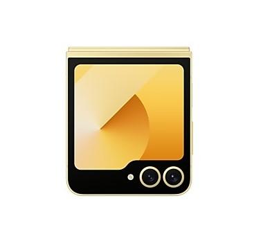 Смартфон Samsung Galaxy Z Flip6 Yellow, поддържа 2 sim карти, 6.7" (17.01 cm) Foldable Dynamic AMOLED 2X 120Hz дисплей, осемядрен Snapdragon 8 Gen 3 3.39GHz, 12GB RAM, 512GB Flash памет, 50 + 12 & 10 Mpix камери, Android