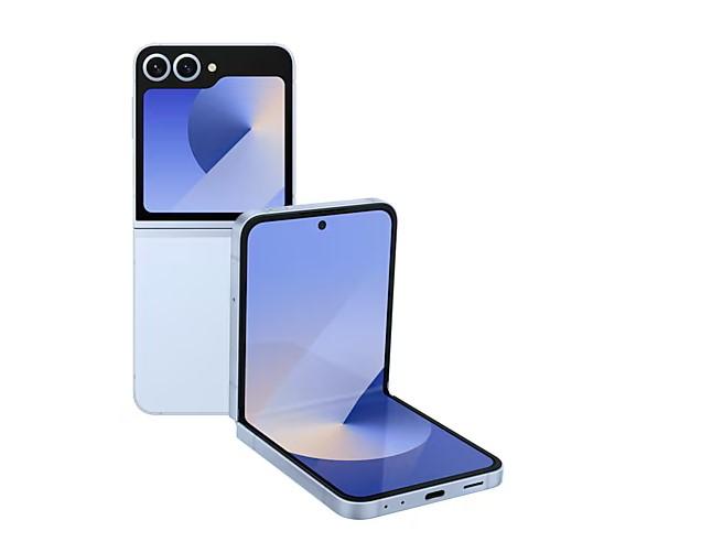 Смартфон Samsung Galaxy Z Flip6 Blue, поддържа 2 sim карти, 6.7" (17.01 cm) Foldable Dynamic AMOLED 2X 120Hz дисплей, осемядрен Snapdragon 8 Gen 3 3.39GHz, 12GB RAM, 256GB Flash памет, 50 + 12 & 10 Mpix камери, Android